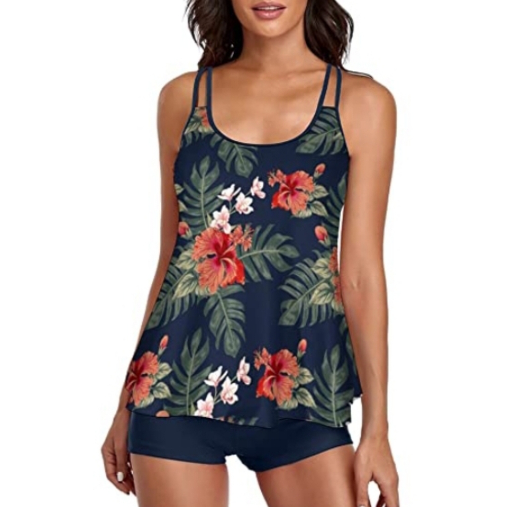 Urchics Womens 2024 Tankini Swimsuits Tummy Control Flowy Swimwear Two Piece